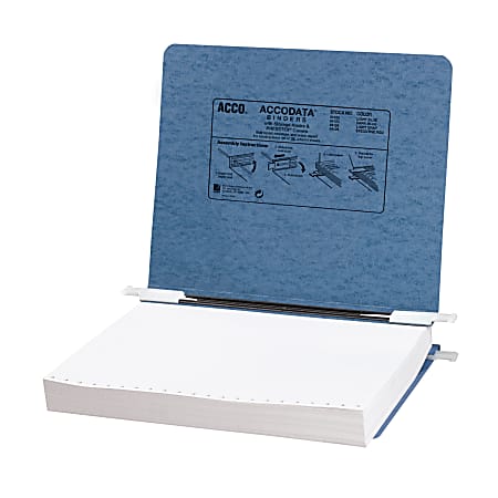 Wilson Jones® Presstex® Data Binder With Retractable Hooks, 60% Recycled, Light Blue