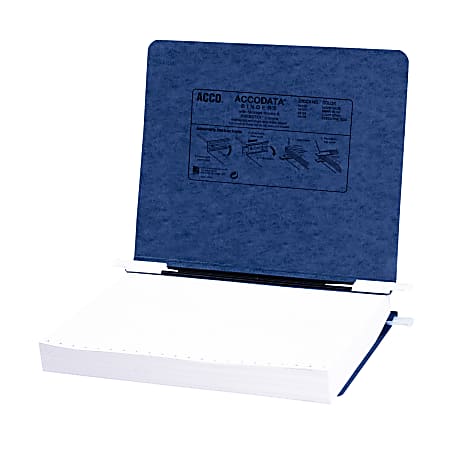 Wilson Jones® Presstex® Data Binder With Retractable Hooks, 60% Recycled, Dark Blue