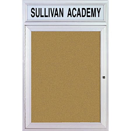 Ghent Headliner Cork Bulletin Board, 1 Door, 36" x 36", Satin Aluminum Frame