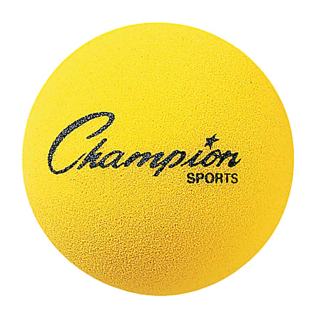 Champion Sports 4" Foam Balls, Yellow, Pack Of 18