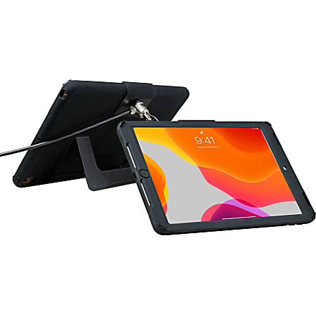 CTA Digital Security Case with Kickstand and Anti-Theft Cable for iPad 10.2 7th/ 8th/ 9th Gen - Black - TAA Compliant
