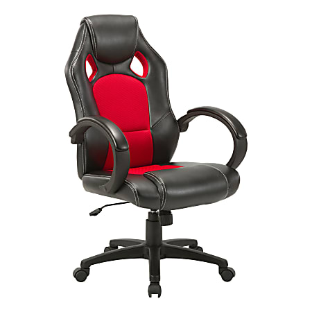 Lorell® High-Back Gaming Chair, Black/Red