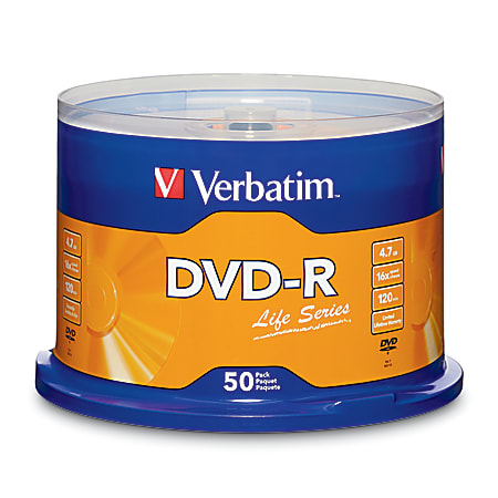 Verbatim® Life Series DVD-R Disc Spindle, Pack Of