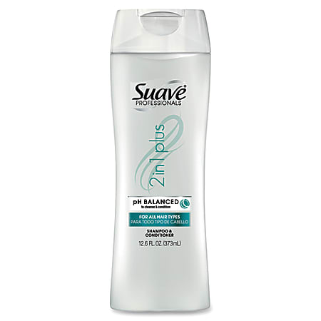 Diversey Suave 2in1 pH Shampoo/Conditioner - 12.6 fl oz (372.6 mL) - Hair - Clear - pH Balanced - 1 Each