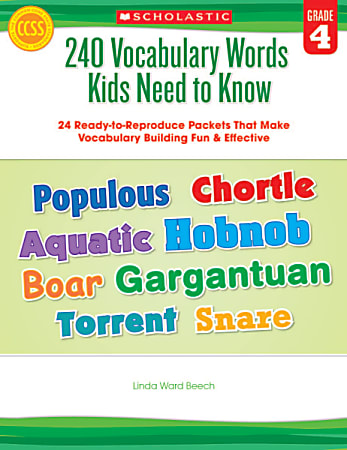 Scholastic 240 Vocabulary Words Kids Need To Know, Grade 4
