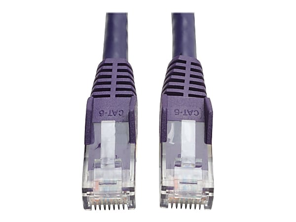 Tripp Lite 3ft Cat6 Gigabit Snagless Molded Patch Cable RJ45 M/M Purple 3' - Patch cable - RJ-45 (M) to R - N201003PU