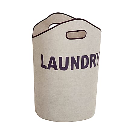 Honey-Can-Do Laundry Basket with Handles, 23 5/8", Gray/Navy