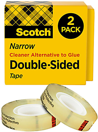 Scotch Double Sided Tape, 1/2 in x 900 in, 2 Tape Rolls, Home Office and School Supplies