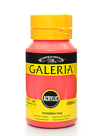 Winsor & Newton Galeria Flow Formula Acrylic Colors, 500 mL, Vermilion Hue, 682