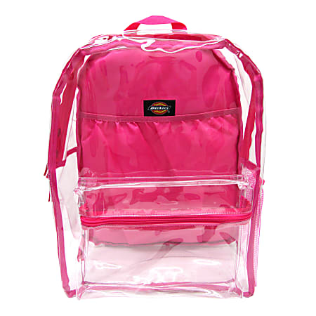 Dickies® Deluxe Clear PVC Laptop Backpack, Pink