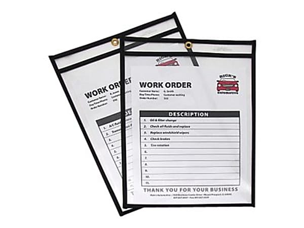 C Line Stitched Vinyl Shop Ticket Holders 9 x 12 Clear Box Of 25 - Office  Depot