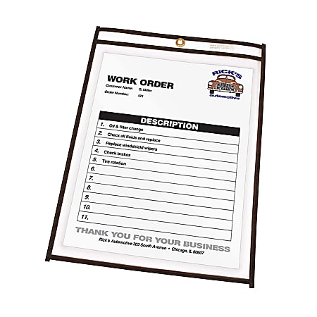 C-line 80912 Shop Ticket Holders,Clear Vinyl, Insert Size 9 x 12, Box of  50