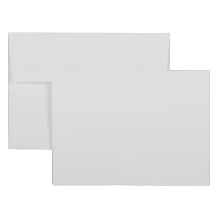 JAM Paper® Stationery Set, 5 1/8" x 7", Set Of 50 White Cards And 50 White Envelopes