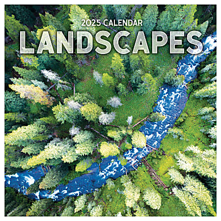 2025 TF Publishing Monthly Wall Calendar, 12” x 12”, Landscapes, January 2025 To December 2025