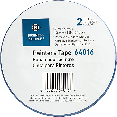 Sparco Multisurface Painters Tape 2 x 60 Yd. Smooth Finish Blue Pack Of 2 -  Office Depot