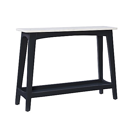 Powell Anya Console Table With Shelf, 31"H x 42"W x 12"D, White/Dark Gray