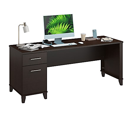 Bush Home Somerset 72W Office Desk with Drawers, Mocha Cherry, Standard Delivery