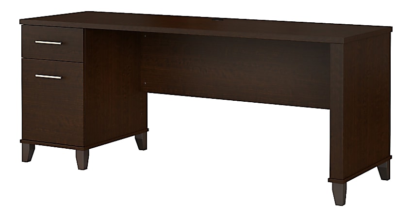 Bush Furniture Somerset Office 72"W Computer Desk With Drawers, Mocha Cherry, Standard Delivery