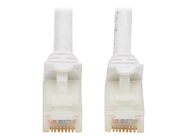 Tripp Lite Safe-IT Cat6a Ethernet Cable Antibacterial Snagless 10G MM 14ft  - 10 Gbit/s - Gold Plated Contact - CMX - 24 AWG - White