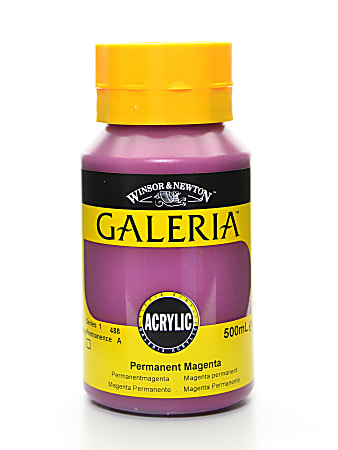 Winsor & Newton Galeria Flow Formula Acrylic Colors, 500 mL, Permanent Magenta, 488