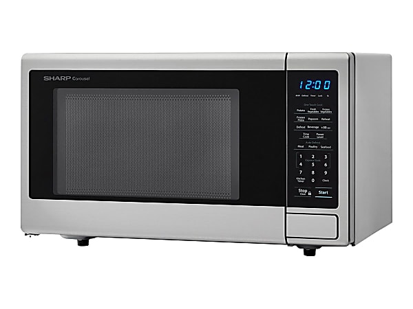Sharp® Carousel® 1.1 Cu Ft Microwave Oven, Silver/Black