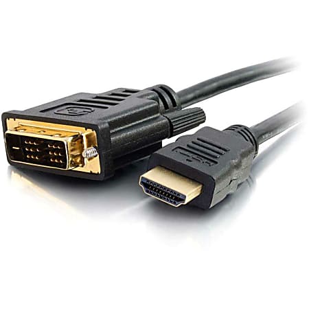 C2G 0.5m (1.6ft) HDMI to DVI Cable - HDMI to DVI-D Adapter Cable - 1080p - 1.64 ft DVI/HDMI Video Cable for Audio/Video Device - First End: 1 x DVI-D (Single-Link) Male Digital Video - Second End: 1 x HDMI (Type A) Male Digital Audio/Video - Black