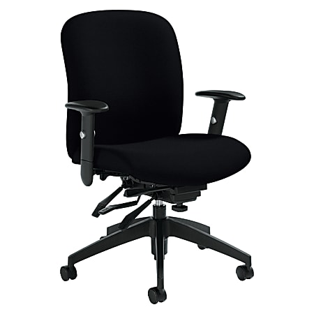 Global® Heavy-Duty Truform Multi-Tilter Adjustable Chair, Mid-Back, 38 1/2"H x 26"W x 25"D, Black