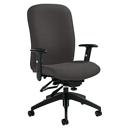 Global® Truform Medium-Back Multi-Tilter Adjustable Chair, Heavy-Duty, 38 1/2"H x 26"W x 25"D, Graphite