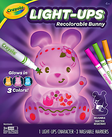 Crayola Bunny, Light Up Toy Bunny, Reusable Coloring Toy, Glow In The Dark,  4+