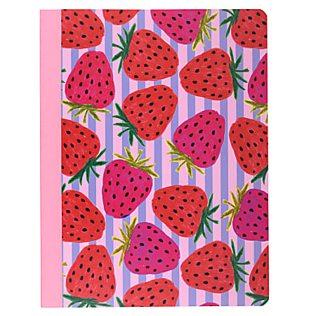 Top Flight Fashion Composition Book, 9-3/4" x 7-1/2", Wide Rule, 80 Sheets, Fruit Fashion