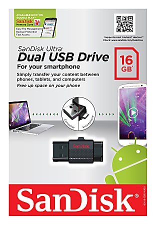 SanDisk® Ultra Dual USB Flash Drive, 16GB
