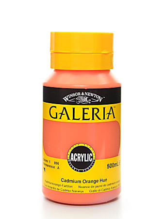 Winsor & Newton Galeria Flow Formula Acrylic Colors, 500 mL, Cadmium Orange Hue, 90