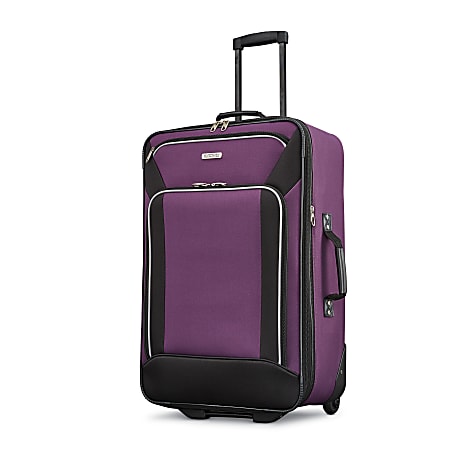 American Tourister Fieldbrook XLT 4 Piece Luggage Set BlackPurple Office Depot