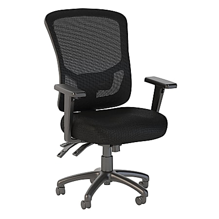 Bush Business Furniture Custom Comfort High Back Multifunction Ergonomic Mesh Office Chair, Black, Standard Delivery