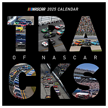 2025 TF Publishing Monthly Wall Calendar, 12” x 12”, Nascar Tracks, January 2025 To December 2025