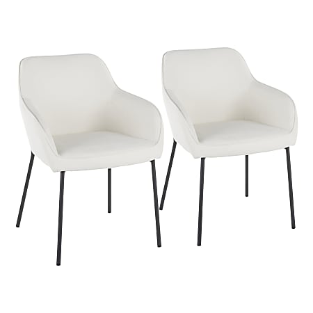 LumiSource Daniella Dining Chairs, Cream/Black, Set Of 2 Chairs