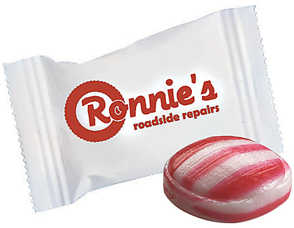 Custom Personalized Striped Peppermint Custom Imprint Wrapper