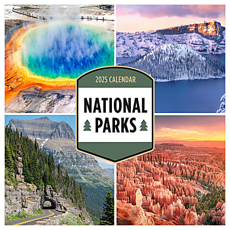 2025 TF Publishing Monthly Wall Calendar, 12” x 12”, National Parks, January 2025 To December 2025
