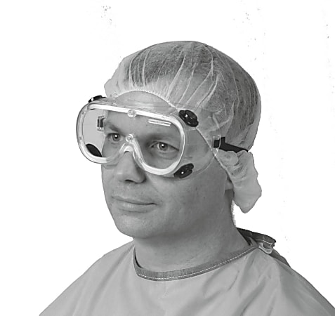 Medline Fluid Protective Goggles Clear Lenses, Standard, Large, Pack Of 36
