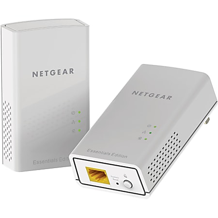 Netgear PL1010 Powerline Network Adapter - 2 - 1 x Network (RJ-45) - 1000 Mbit/s Powerline - HomePlug AV2 - Gigabit Ethernet