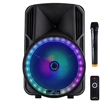 BeFree Sound Bluetooth® Rechargeable Wireless PA Party Speaker With Reactive LEDs, Black