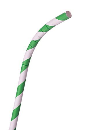ECO Products Flexible Paper Straws, Green, Case Of 3,200