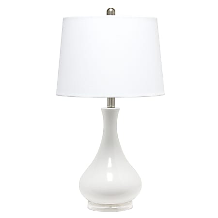 Lalia Home Droplet Table Lamp, 26-1/4"H, White Shade/White Base