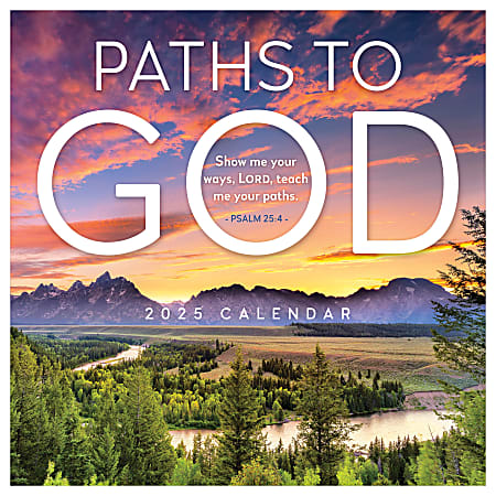 2025 TF Publishing Monthly Wall Calendar, 12” x 12”, Paths To God, January 2025 To December 2025