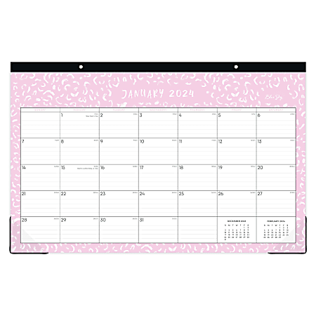 2024 Blue Sky™ Marks Lilac Monthly Desk Pad Planning Calendar, 17" x 11", January to December
