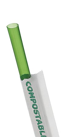 ECO-Products® Plastic Straws, Green, Case Of 9,600