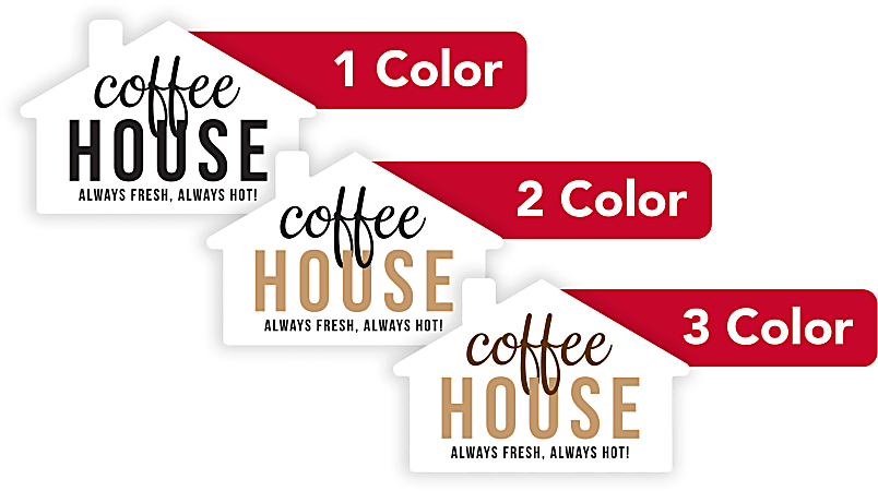 Custom 1, 2 Or 3 Color Printed Labels/Stickers, House Shape, 1-7/8" x 2-7/8", Box Of 250