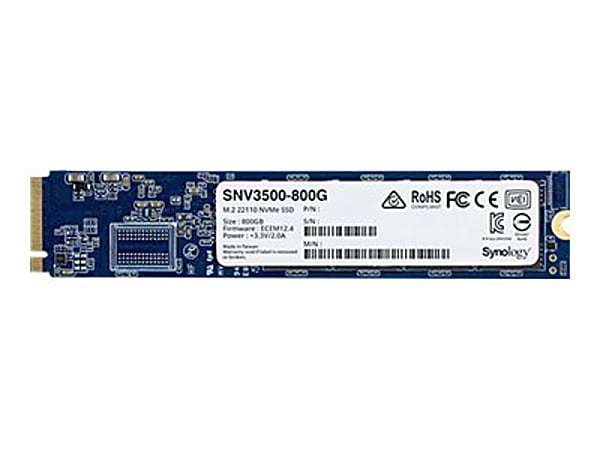 Synology SNV3500-800G - SSD - 800 GB - internal - M.2 22110 - PCIe 3.0 x4 (NVMe) - for Synology SA3400, SA3600; Disk Station DS2419; RackStation RS1221, RS3621, RS4021, RS820
