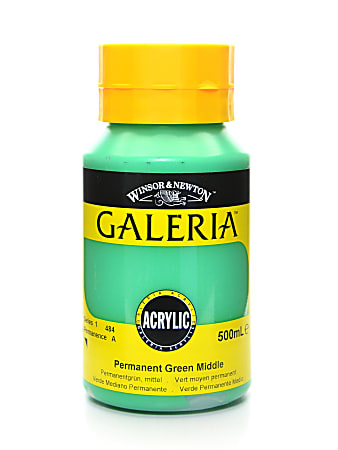 Winsor & Newton Galeria Flow Formula Acrylic Colors, 500 mL, Permanent Green Middle, 484
