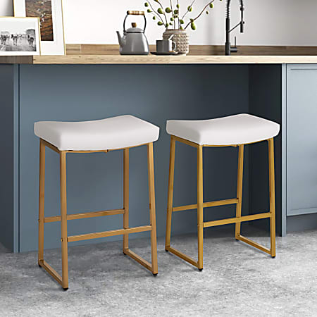 Gold backless sales counter stools